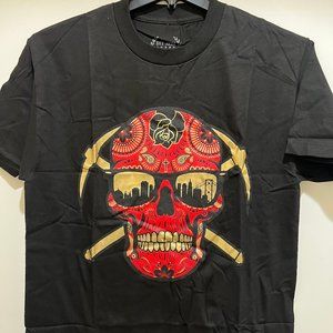 Dia Skull San Francisco Black Color T-shirt by Bay Area Swag - 49ers Colors